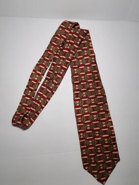 Towncraft Geometric Red and Tan Men's Tie